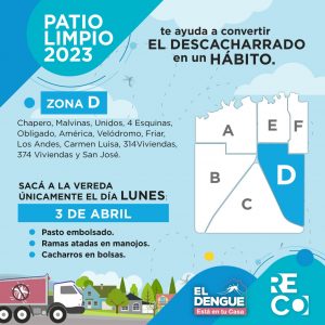 Lee más sobre el artículo Lunes 3 de abril: Patio Limpio en Zona D