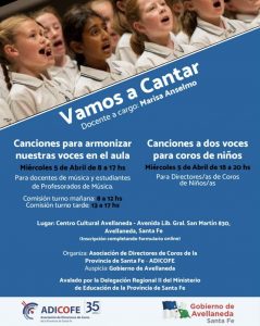 Lee más sobre el artículo La jornada de capacitación “Vamos a cantar” tendrá lugar en Avellaneda