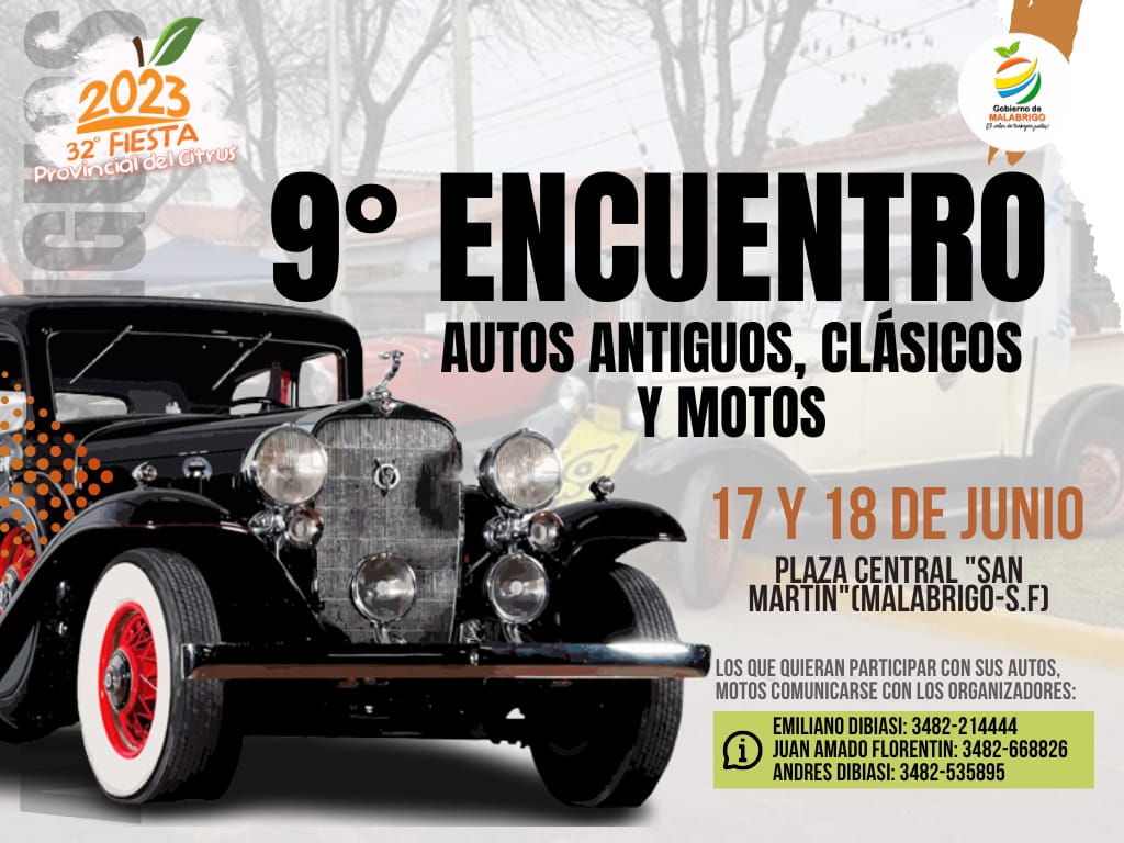 Lee más sobre el artículo 9° Encuentro de autos antiguos, clásicos y motos en Malabrigo