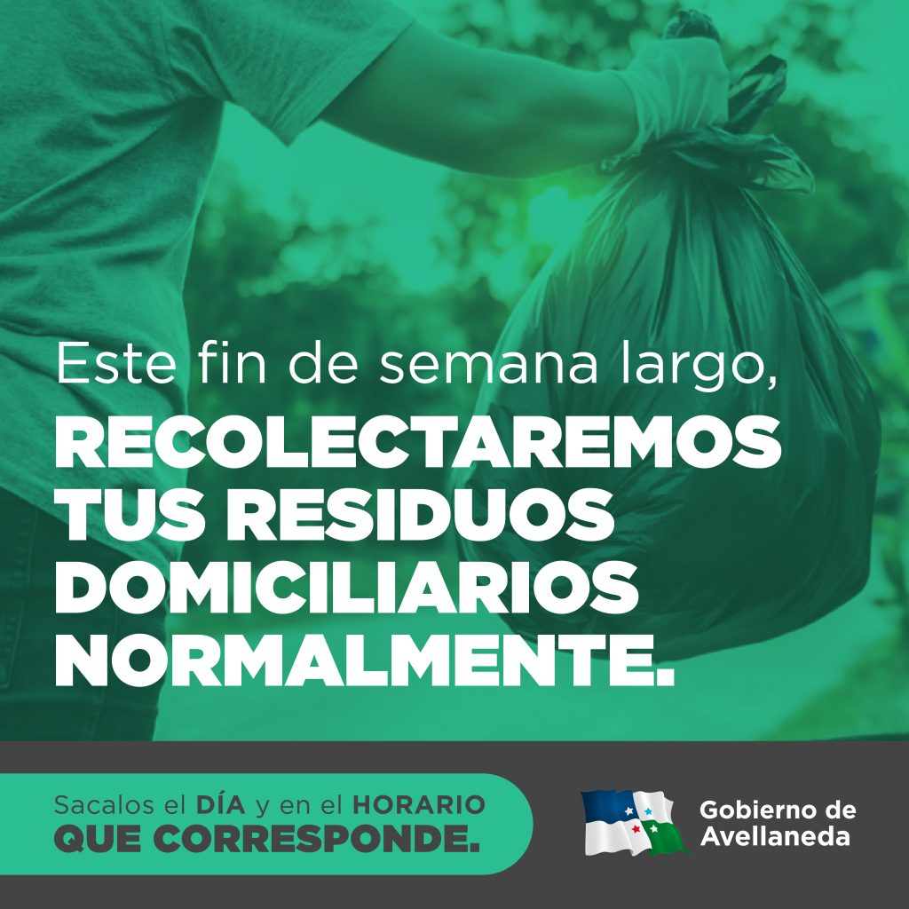Residuos domiciliarios en Avellaneda: será normal la recolección durante el fin de semana largo