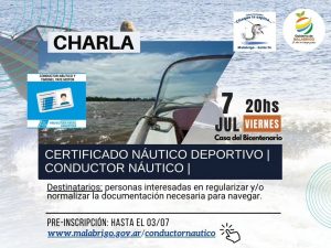 Lee más sobre el artículo Charla para la obtención del Certificado Náutico Deportivo – Conductor Náutico