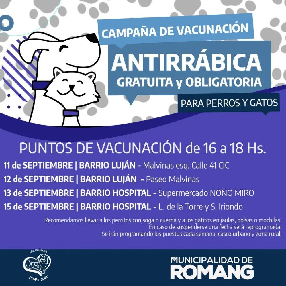 Vacunación Antirrábica en Romang