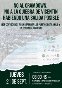 Lee más sobre el artículo Nueva convocatoria de empleados de Vicentin para defender los puestos de trabajo y la economía regional
