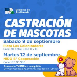 Lee más sobre el artículo Cuidá a tus mascotas. Reservá turnos on line para castrarlas