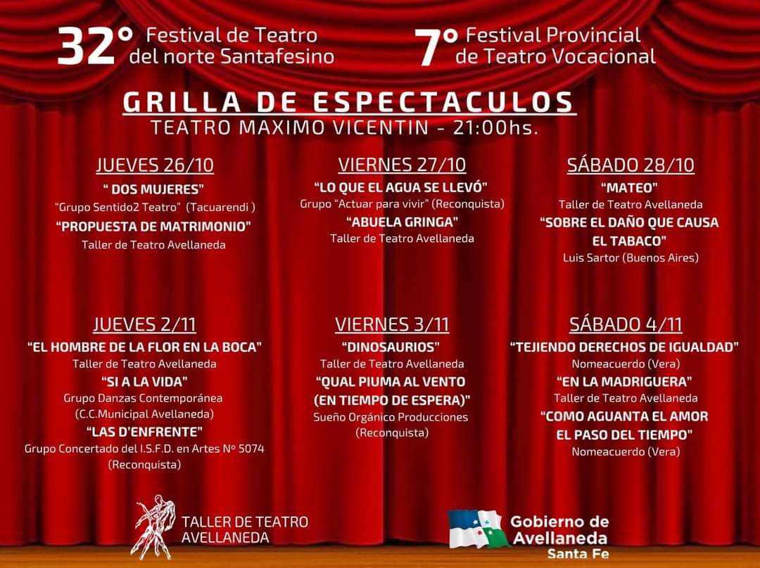 Lee más sobre el artículo Comenzá a vivir el 32° Festival de Teatro del Norte Santafesino y 7° Provincial de Teatro Vocacional