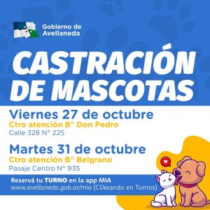 Lee más sobre el artículo Habilitan los turnos para castrar a mascotas en B° Don Pedro y Belgrano