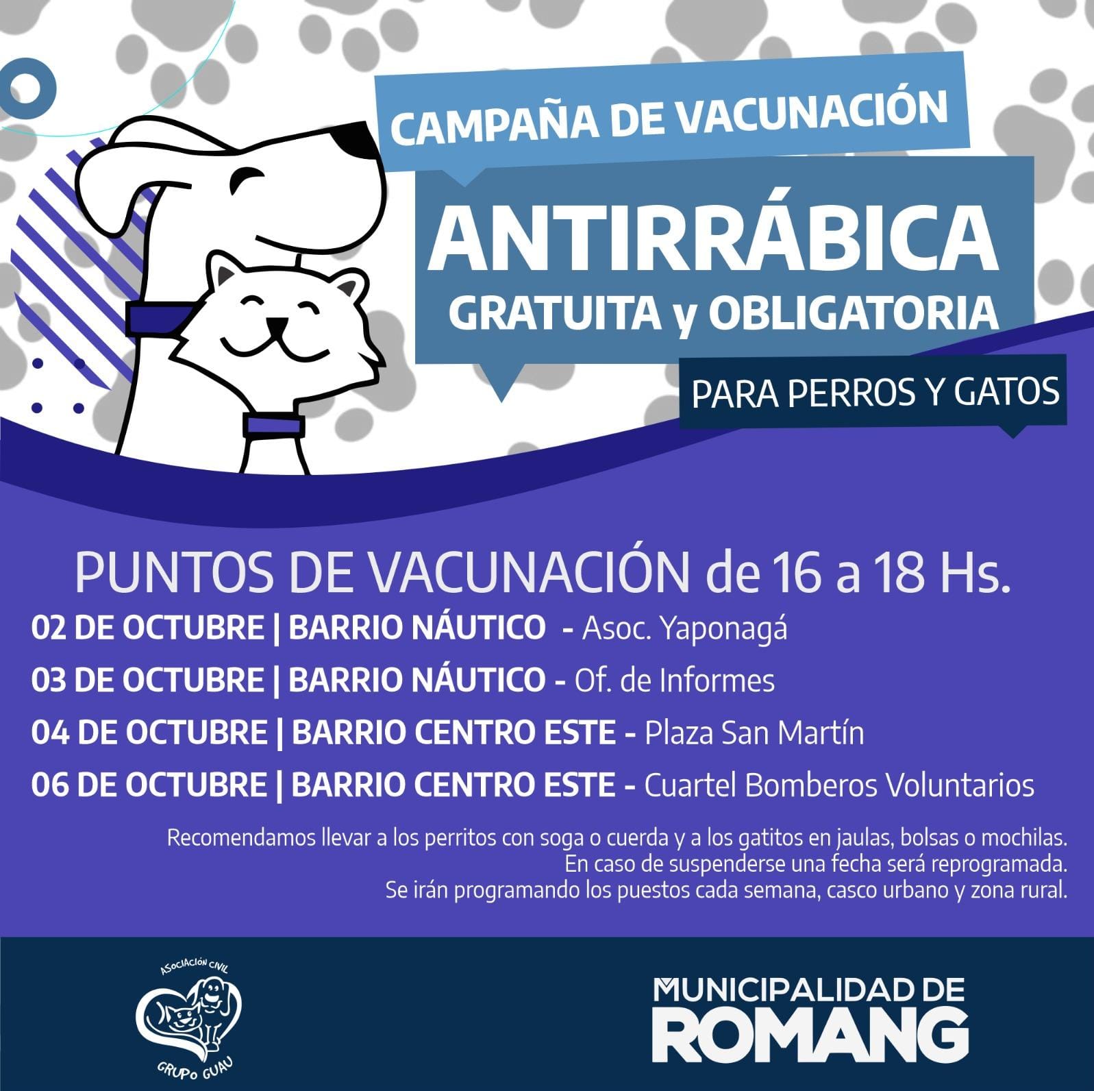 Lee más sobre el artículo Vacunación Antirrábica en Romang