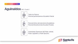 Lee más sobre el artículo Cronograma de pago del aguinaldo empleados estatales y jubilados de Santa Fe
