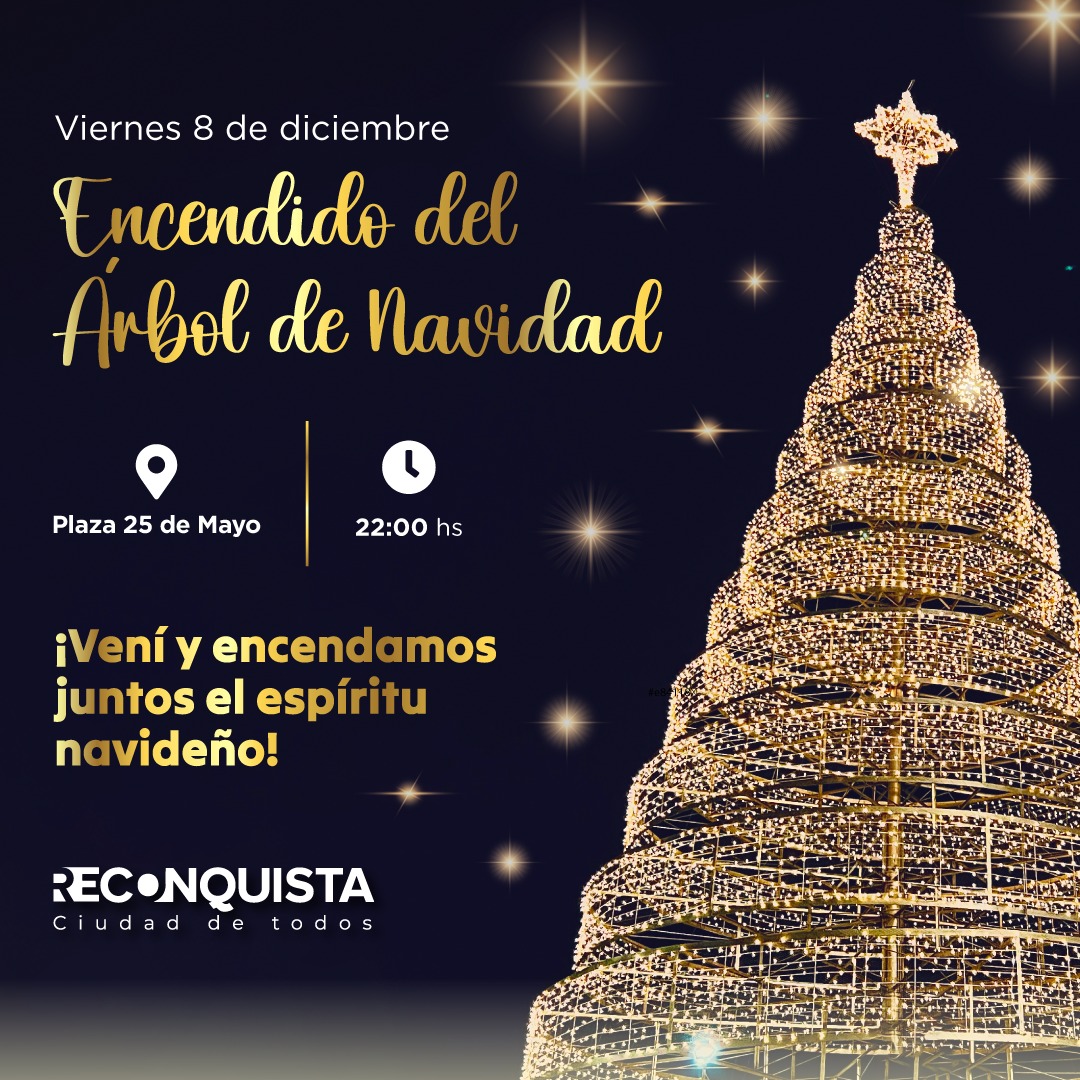 Lee más sobre el artículo Reconquista se Ilumina para dar Inicio a la Temporada Navideña con el encendido del Árbol de Navidad