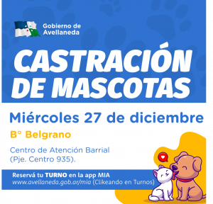 Lee más sobre el artículo Última Jornada de Castraciones de Mascotas en Avellaneda