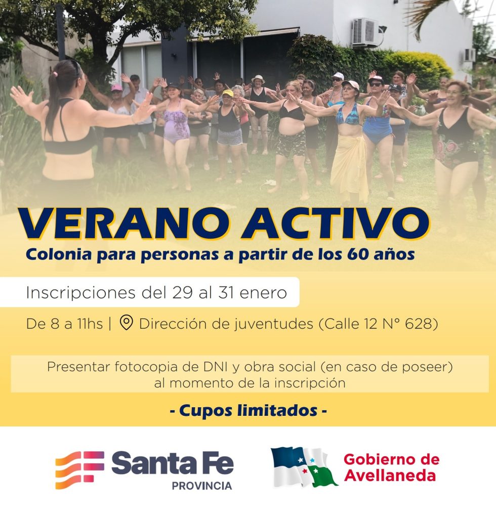 Verano Activo en Avellaneda: inscripciones abiertas para Colonias de Vacaciones para personas mayores de 60 años