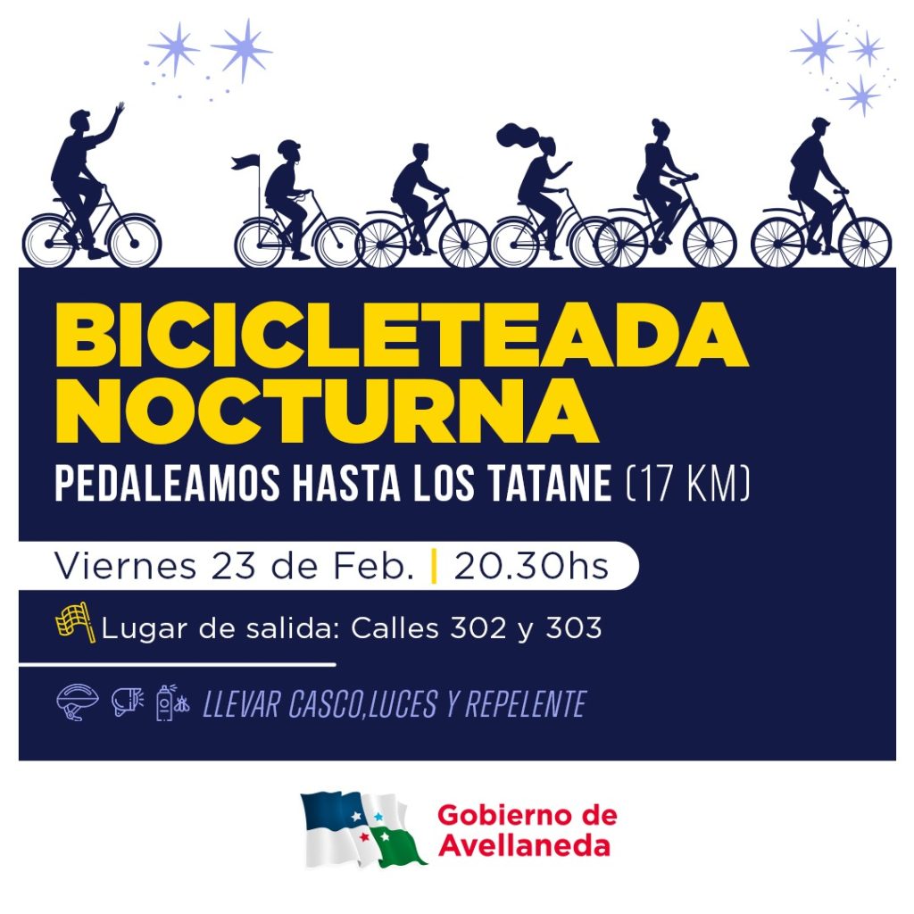 Se viene la segunda Bicicleteada nocturna organizada por el Gobierno de Avellaneda