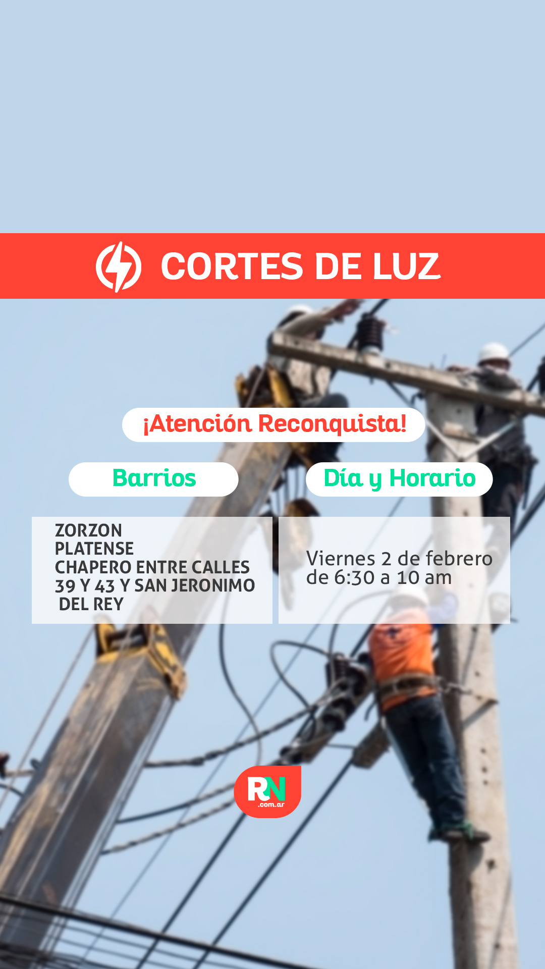 Lee más sobre el artículo Corte programado por la Empresa Provincial de la Energía en Reconquista