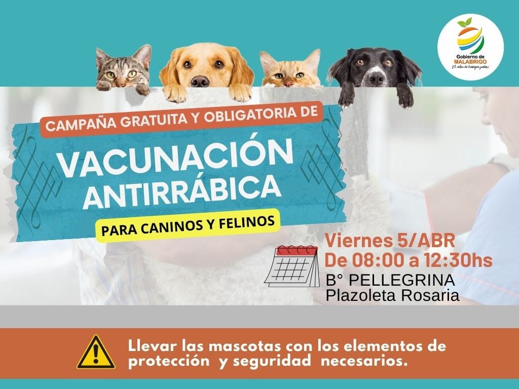 Campaña de vacunación Antirrábica en barrio Pellegrina, Malabrigo