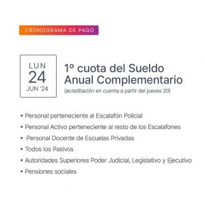 Lee más sobre el artículo Cronograma de pago de la primera cuota del Sueldo Anual Complementario