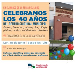 Lee más sobre el artículo Celebración de los 40 años del Centro Cultural Municipal en la Feria del Libro