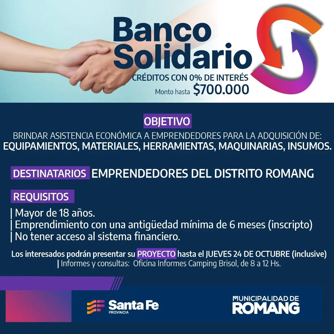 Banco Solidario Provincial: créditos sin interés para emprendedores