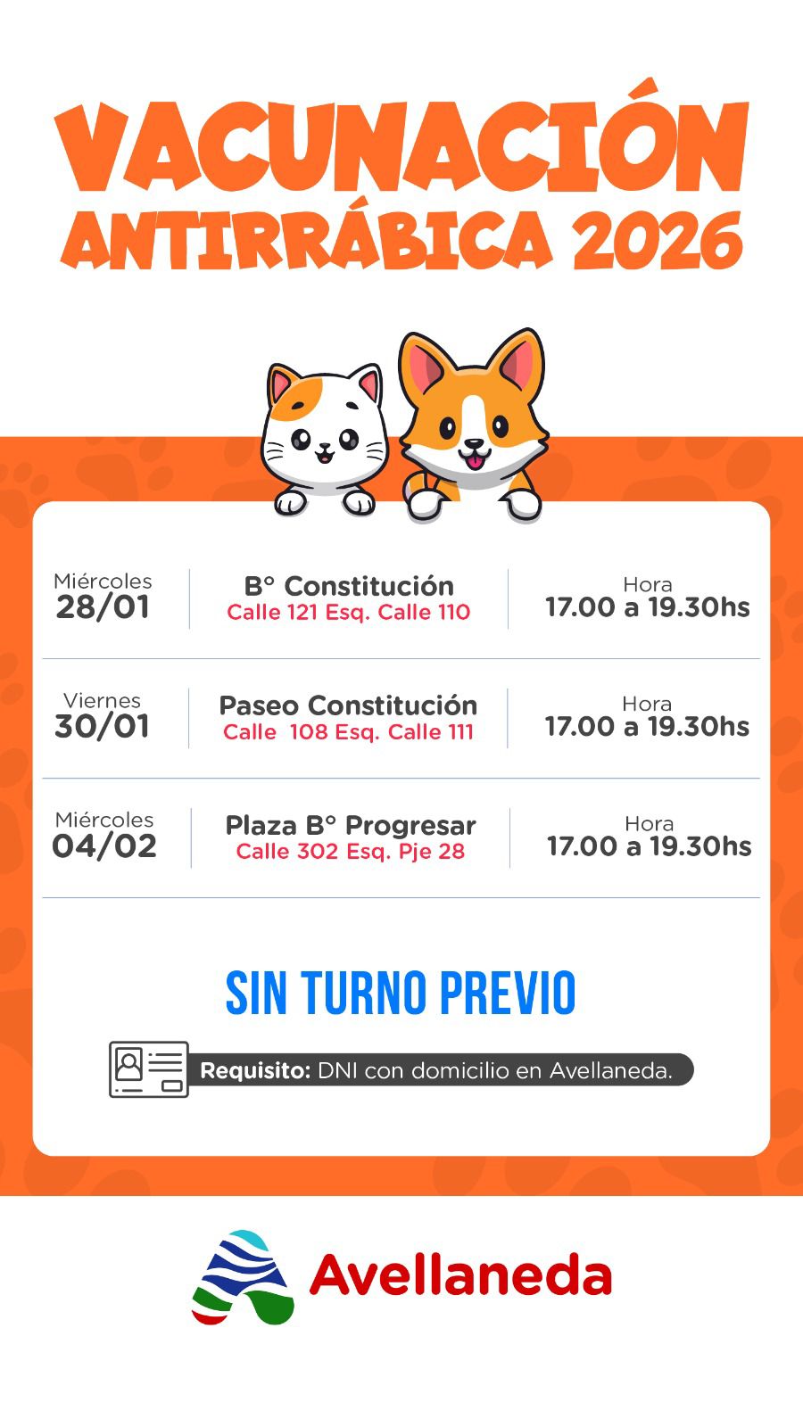 Lee más sobre el artículo Vacunación antirrábica gratuita en Avellaneda