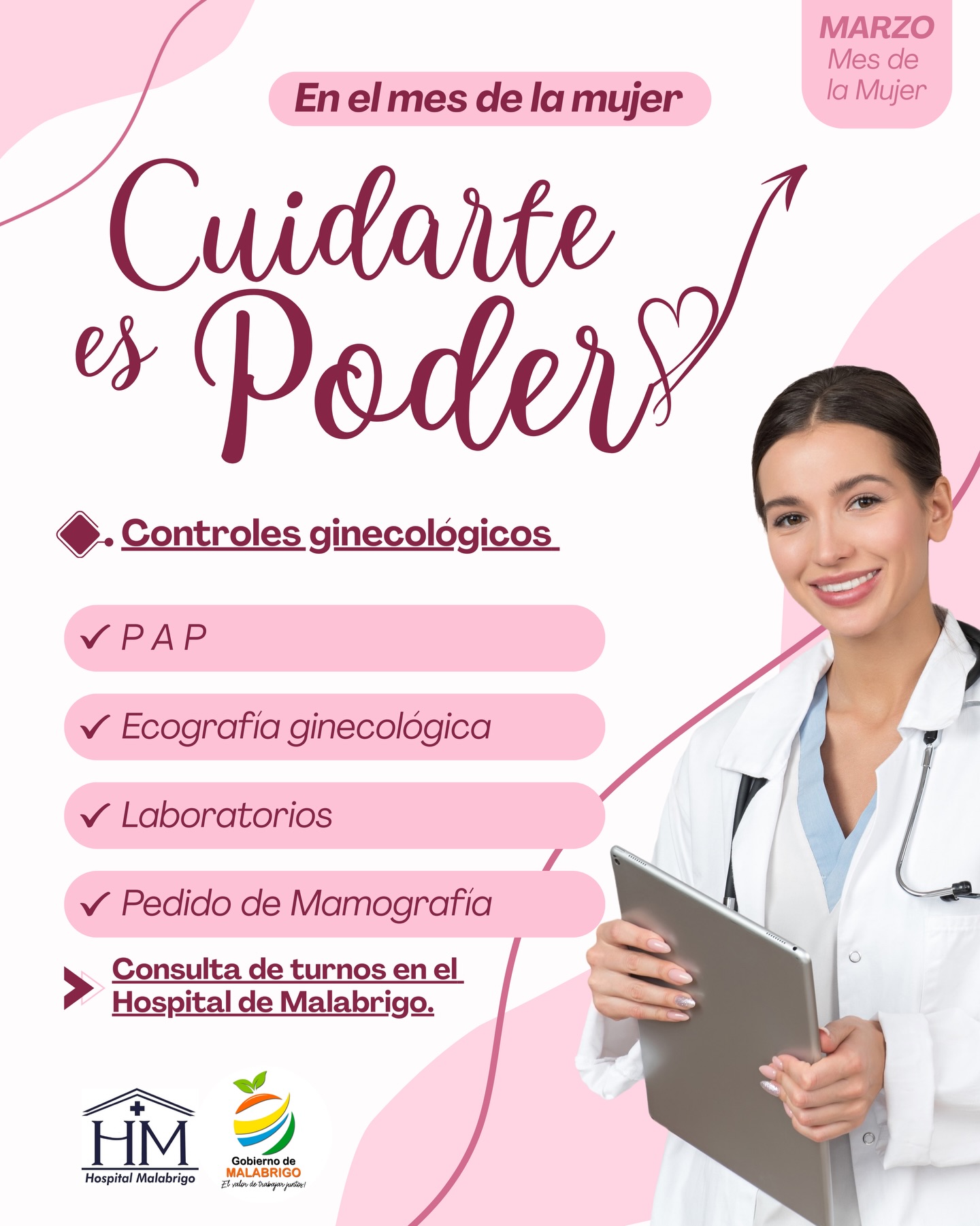 Invitan a mujeres de la comunidad a realizar controles ginecológicos en el Mes de la Mujer