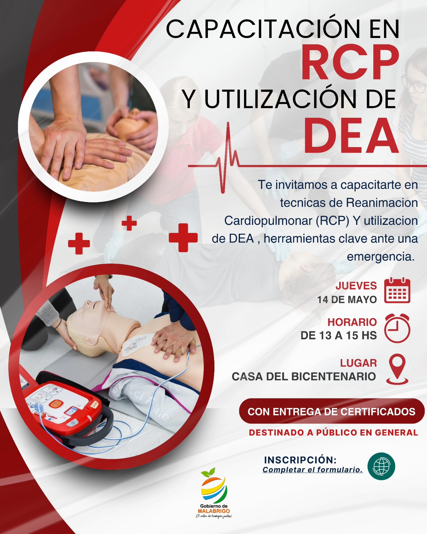 Capacitación en RCP y uso de DEA en Malabrigo