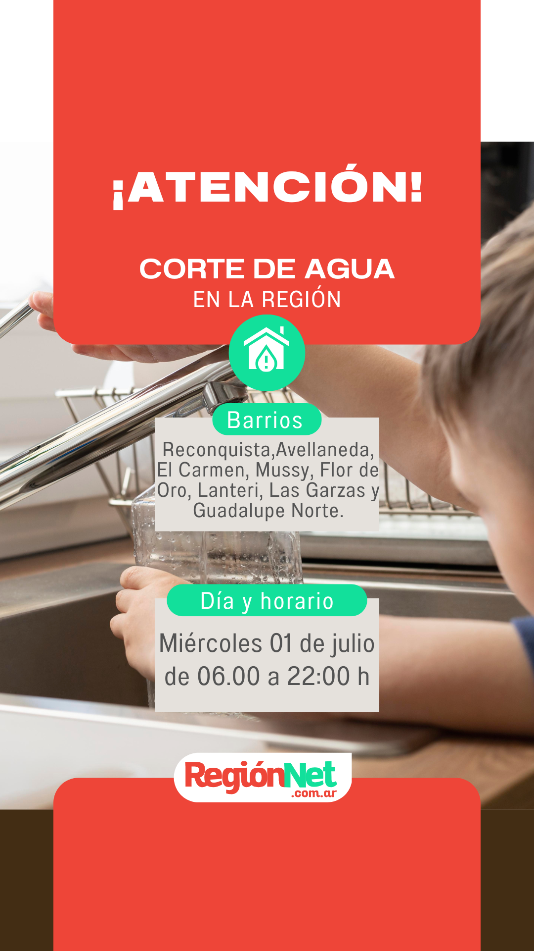 Lee más sobre el artículo Aguas Santafesinas interrumpirá el suministro de agua por reparaciones en el acueducto Reconquista