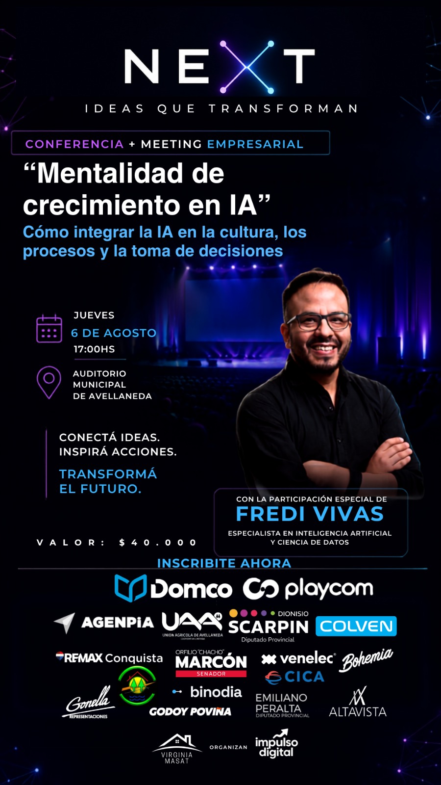 NEXT llega a Avellaneda con Fredi Vivas: una experiencia para pensar el futuro de los negocios