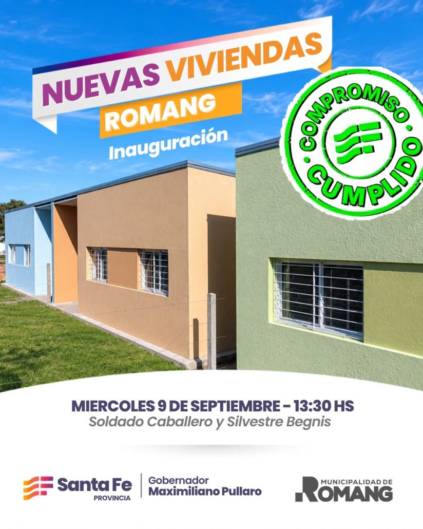 Romang inaugurará nuevas viviendas para familias de la ciudad