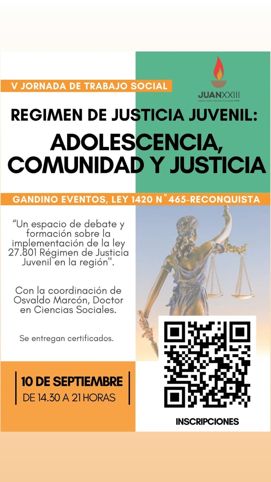 Lee más sobre el artículo Se realizará en Reconquista la V Jornada de Trabajo Social sobre Régimen de Justicia Juvenil