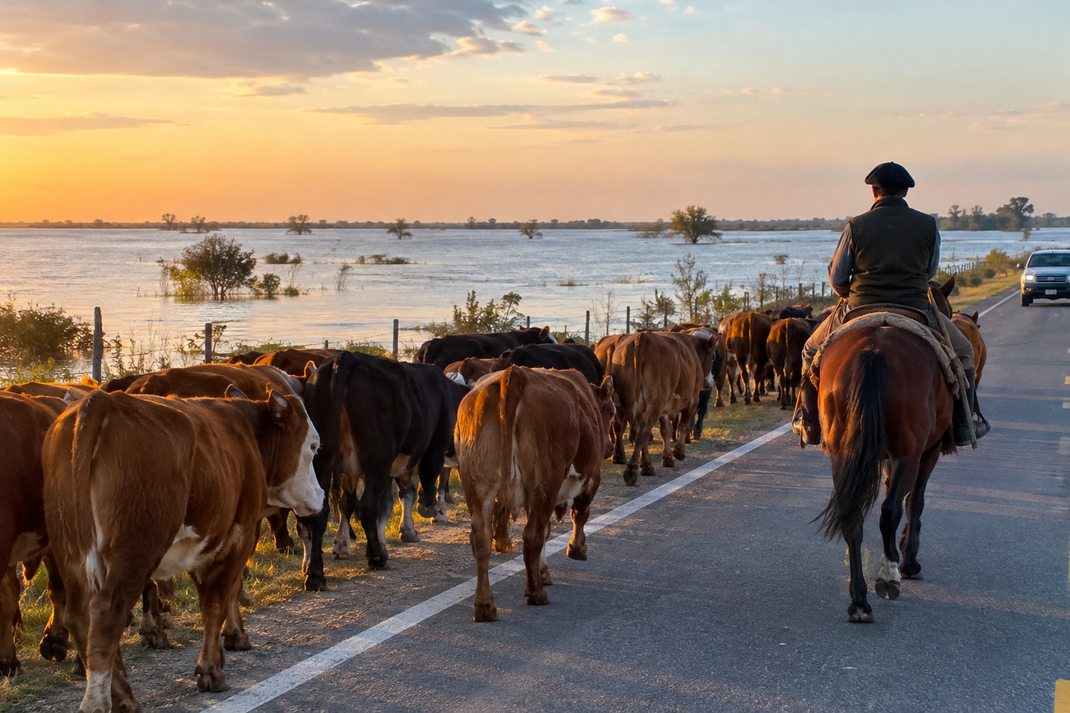 Advierten por el traslado de animales ante la crecida del Paraná